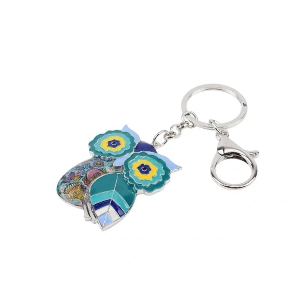 BONSNY Colorful Owl Bag Charm or Key Chain‎